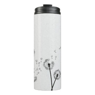 Dandelions Flowers Pappus Spores Gray Thermosbeker