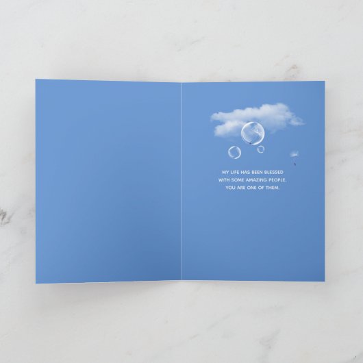 Dandelions in bubbels bedankt kaart (Binnen)