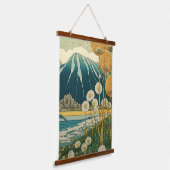 Dandelions Japanse kunst Hangend Wandkleed (Gebogen)