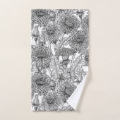 Dandelions, noir et blanc (Serviette à main)