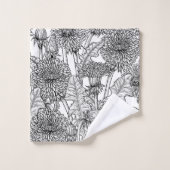 Dandelions, noir et blanc (Gant de toilette)