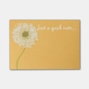 Dandelions op een zondagsdag na de aantekeningen post-it® notes