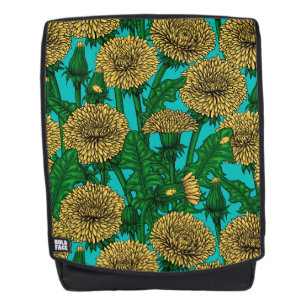 Dandelions op turquoise rugtassen