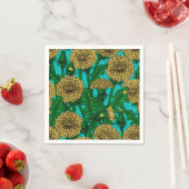 Dandelions op turquoise servet (Insitu)