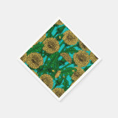 Dandelions op turquoise servet (Hoek)