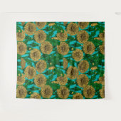 Dandelions op turquoise wandkleed (Voorkant (horizontaal))