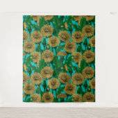 Dandelions op turquoise wandkleed (Voorkant)