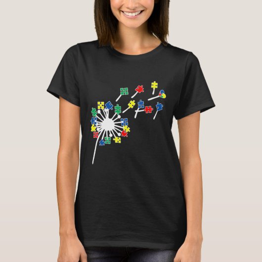 Dandelions Puzzle Piecks Autisme Awareness T-shirt (Voorkant)