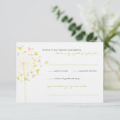 Dandelions rose jaune Love Wedding Carte RSVP (Debout devant)