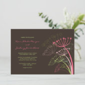 Dandelions roses doux Invitation au mariage du pri (Debout devant)