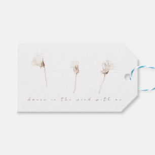 Dandelions secs étiquette cadeau