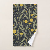 Dandelions, vert, jaune et noir (Serviette à main)