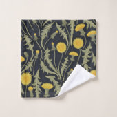 Dandelions, vert, jaune et noir (Gant de toilette)