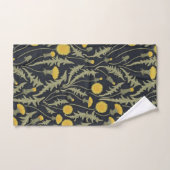 Dandelions, vert, jaune et noir (Serviette à main)