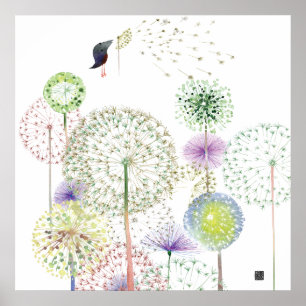 DANDELIONSBIRD POSTER