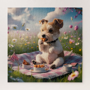 Dandie Dinmont Terrier in een Picknick Legpuzzel