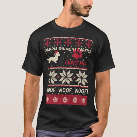 Dandie Dinmont Terrier KerstSweater Funny Gif T-shirt (Voorkant)