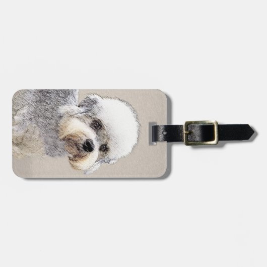 Dandie Dinmont Terrier Painting Original Dog Art Bagagelabel (Voorkant horizontaal)