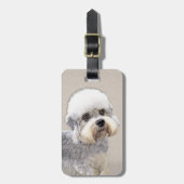Dandie Dinmont Terrier Painting Original Dog Art Bagagelabel (Voorkant verticaal)