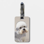 Dandie Dinmont Terrier Painting Original Dog Art Bagagelabel (Achterkant verticaal)
