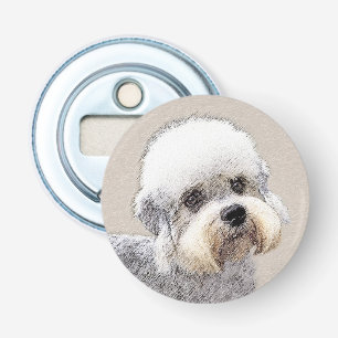 Dandie Dinmont Terrier Painting Original Dog Art Button Flesopener