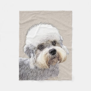 Dandie Dinmont Terrier Painting Original Dog Art Fleece Deken