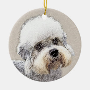 Dandie Dinmont Terrier Painting Original Dog Art Keramisch Ornament
