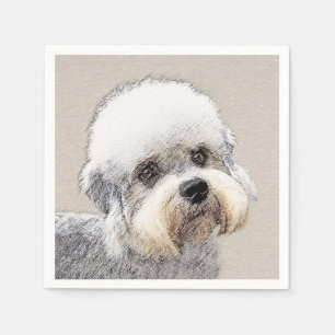 Dandie Dinmont Terrier Painting Original Dog Art Servetten