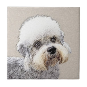 Dandie Dinmont Terrier Painting Original Dog Art Tegeltje