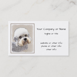 Dandie Dinmont Terrier Painting Original Dog Art Visitekaartje