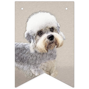 Dandie Dinmont Terrier Painting Original Dog Art Vlaggetjes
