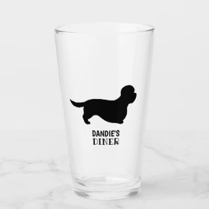Dandie Dinmont Terrier Silhouette Custom Hondenras Glas