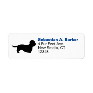 Dandie Dinmont Terrier Silhouette Return Address Etiket