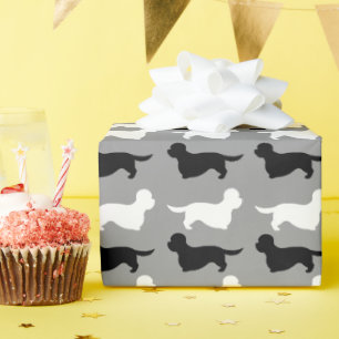Dandie Dinmont Terrier Silhouettes Pattern Cadeaupapier