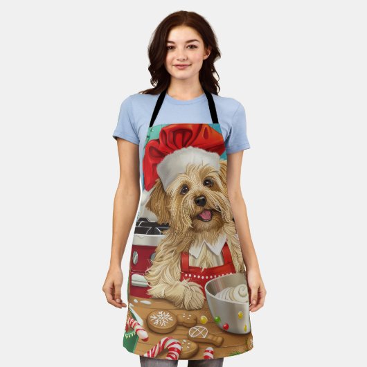 Dandie Dinmont Terrier Vakantie Bakken: Kerstmis Schort (Gedragen)