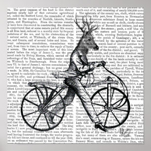 Dandy Deer op de fiets Poster