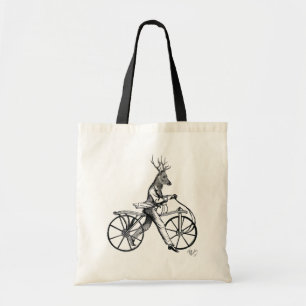 Dandy Deer op de fiets Tote Bag