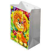 dandy lion print medium cadeauzakje (Achterkant Gekanteld)