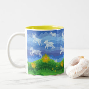 Dandy Lions en Lambs Tweekleurige Koffiemok