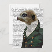 Dandy Meerkat Portrait Briefkaart (Voorkant / Achterkant)