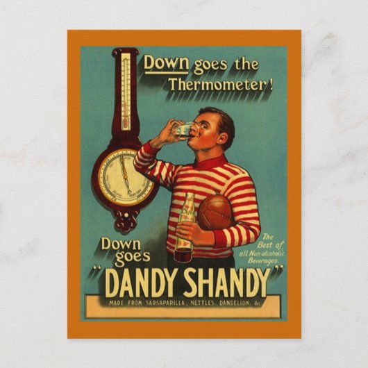 DANDY SHANDY Beverage Ad Adverteren Re~PC Briefkaart (Voorkant)