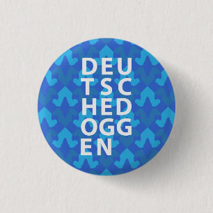 Dane Pattern Hoofd Blauw Ronde Button 3,2 Cm