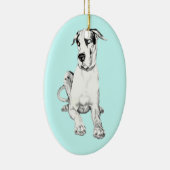 Dane-R-Us Dog Art Keramisch Ornament (Rechts)