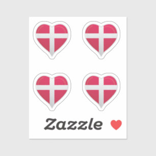 Danemark amour drapeau orgueil autocollant coeur