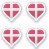 Danemark amour drapeau orgueil autocollant coeur (Recto)