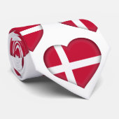 Danemark Drapeau Couleurs Coeur Motif Cravate (Roulé)