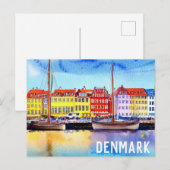 Danemark, rue Nyhavn Carte postale 2 (Devant / Derrière)