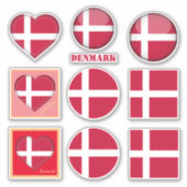 Danemark stickers & Drapeau danois, Coeur /sports (Devant)