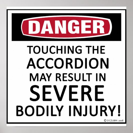 Danger Accordion Poster (Voorkant)