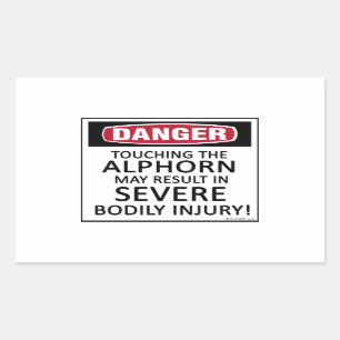 Danger Alphorn Rechthoekige Sticker
